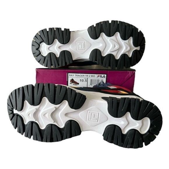 Fila Athletic Basketball Shoes Ray Tracer TR 2 Mid Top Red Blue High-Top Design - Picture 7 of 9